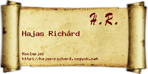 Hajas Richárd névjegykártya